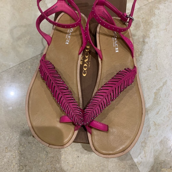 Pink Sandals with Feather Detail - Picture 4 of 5